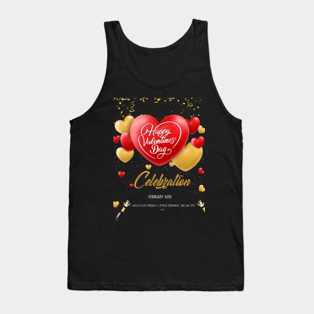 Happy Valentine's Day Celebration Tank Top by kingdom_of_design